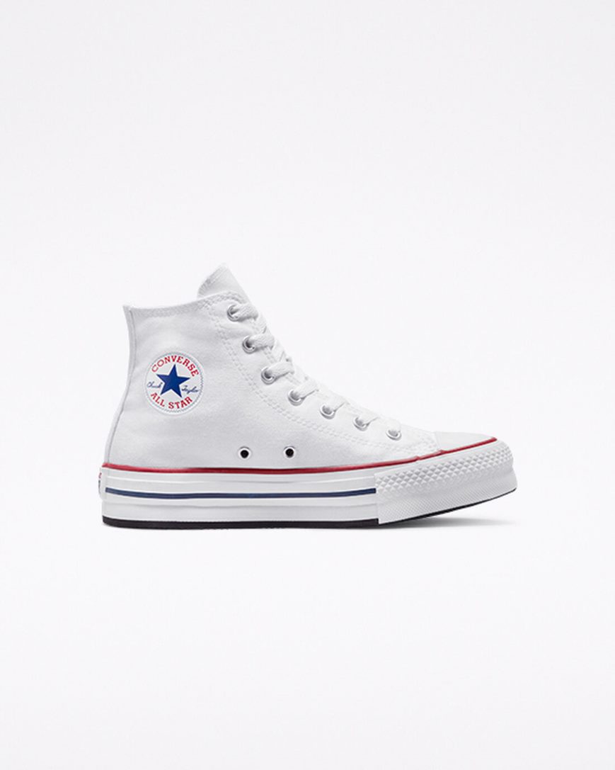 Dívčí Boty Na Platformy Converse Chuck Taylor All Star Lift Vysoké Bílé Tmavě Červené Tmavě Blankyt | CZ AWRV15